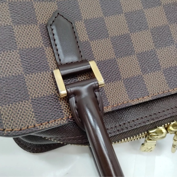 Auth LOUIS VUITTON Damier Ebene Triana Handbag Brown - Picture 5 of 13